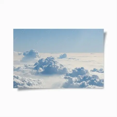 Poster aerial cloudscape over soft blue sky • Wallissimo®