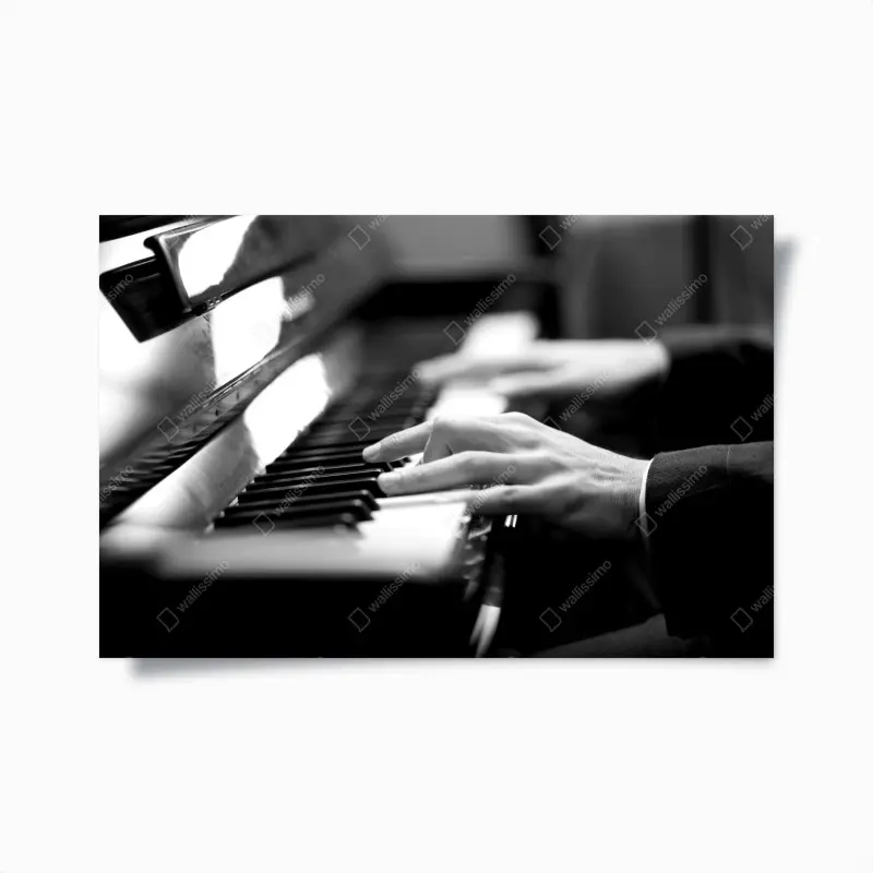 Poster intimate piano hands in monochrome
