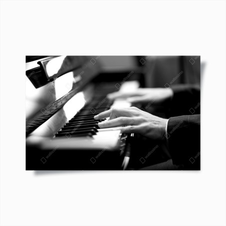 Poster intimate piano hands in monochrome • Wallissimo®