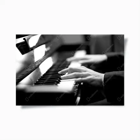 Poster intimate piano hands in monochrome • Wallissimo®