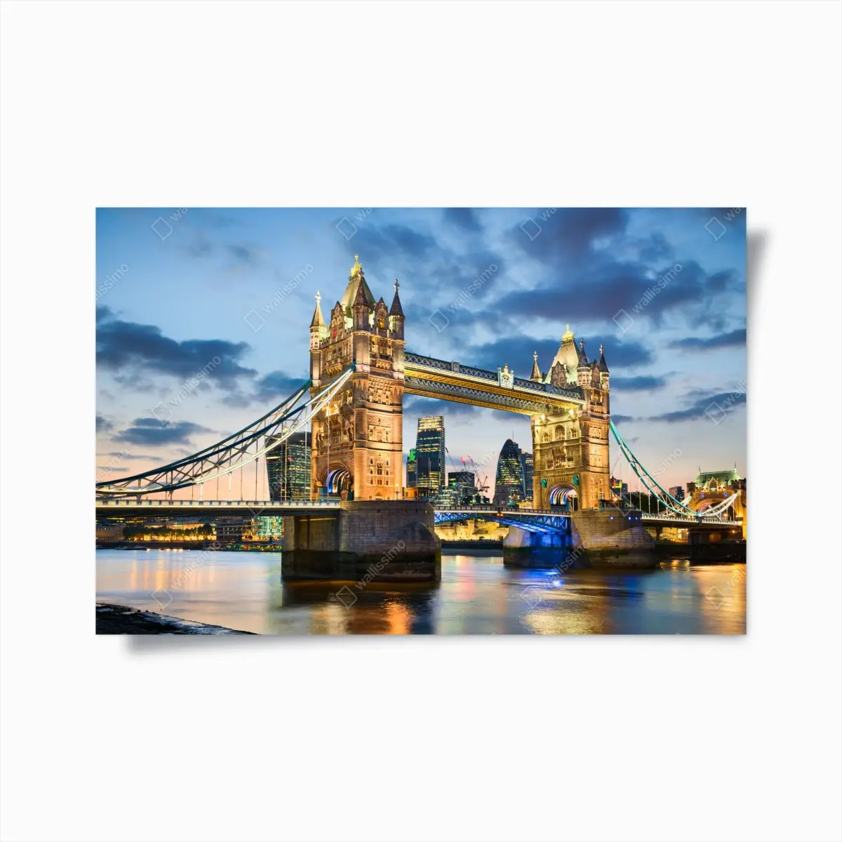 Poster Tower Bridge at dusk, London skyline • Wallissimo® Poster Tower Bridge at dusk, London skyline • Wallissimo®