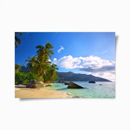 Poster tropical beach on Mahe Island • Wallissimo®