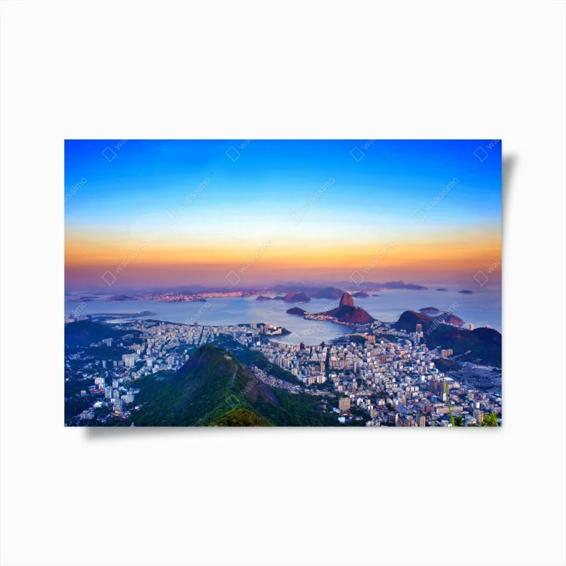 Poster rio de Janeiro skyline at sunset