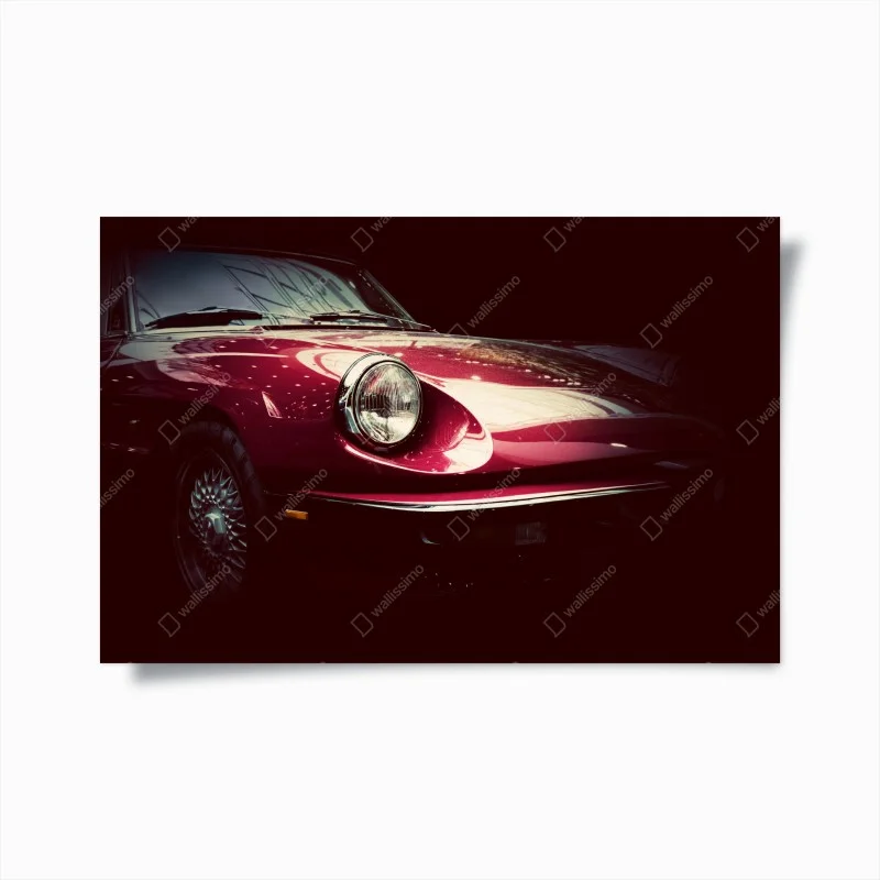 Poster classic red sports car close-up