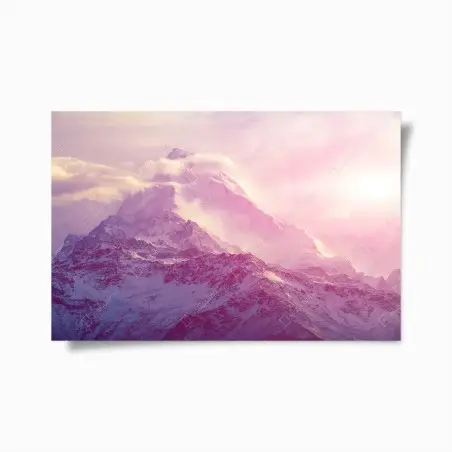 Poster pastel alpine sunrise mountain landscape • Wallissimo®