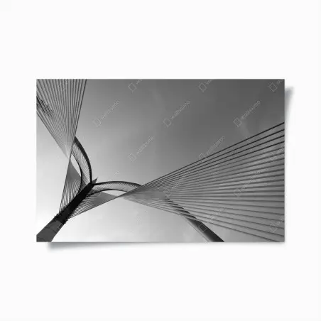 Poster monochrome cable bridge lines • Wallissimo®