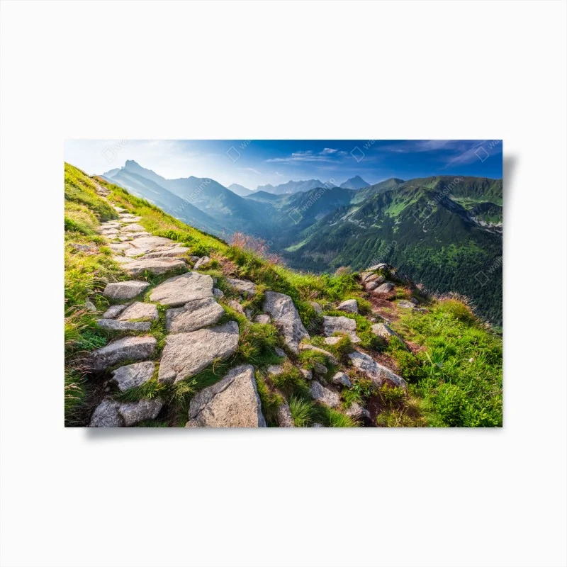 Poster sunrise over the Tatras mountain trail