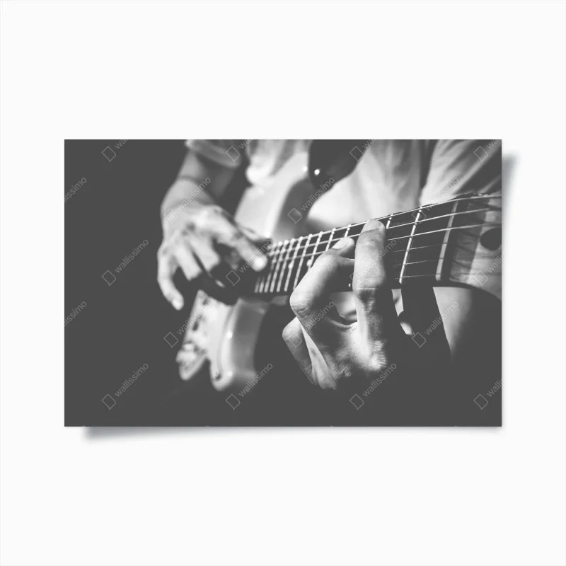 Poster monochrome guitar close-up