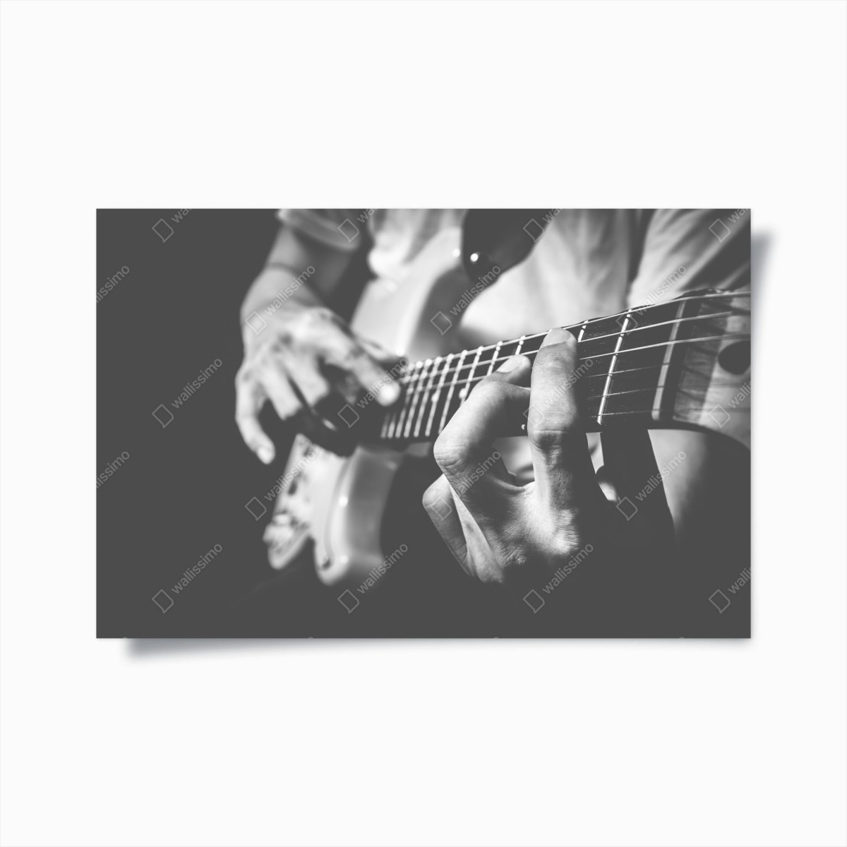 Poster monochrome guitar close-up • Wallissimo® Poster monochrome guitar close-up • Wallissimo®