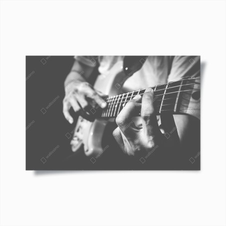 Poster monochrome guitar close-up • Wallissimo®