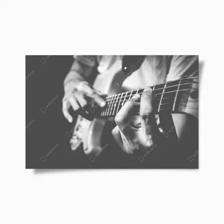 Poster monochrome guitar close-up • Wallissimo®