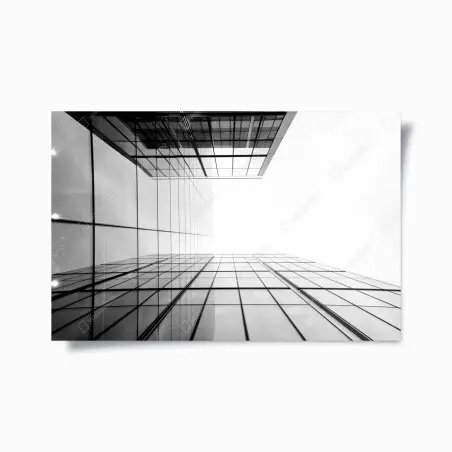 Poster minimalist glass skyscraper perspective • Wallissimo®