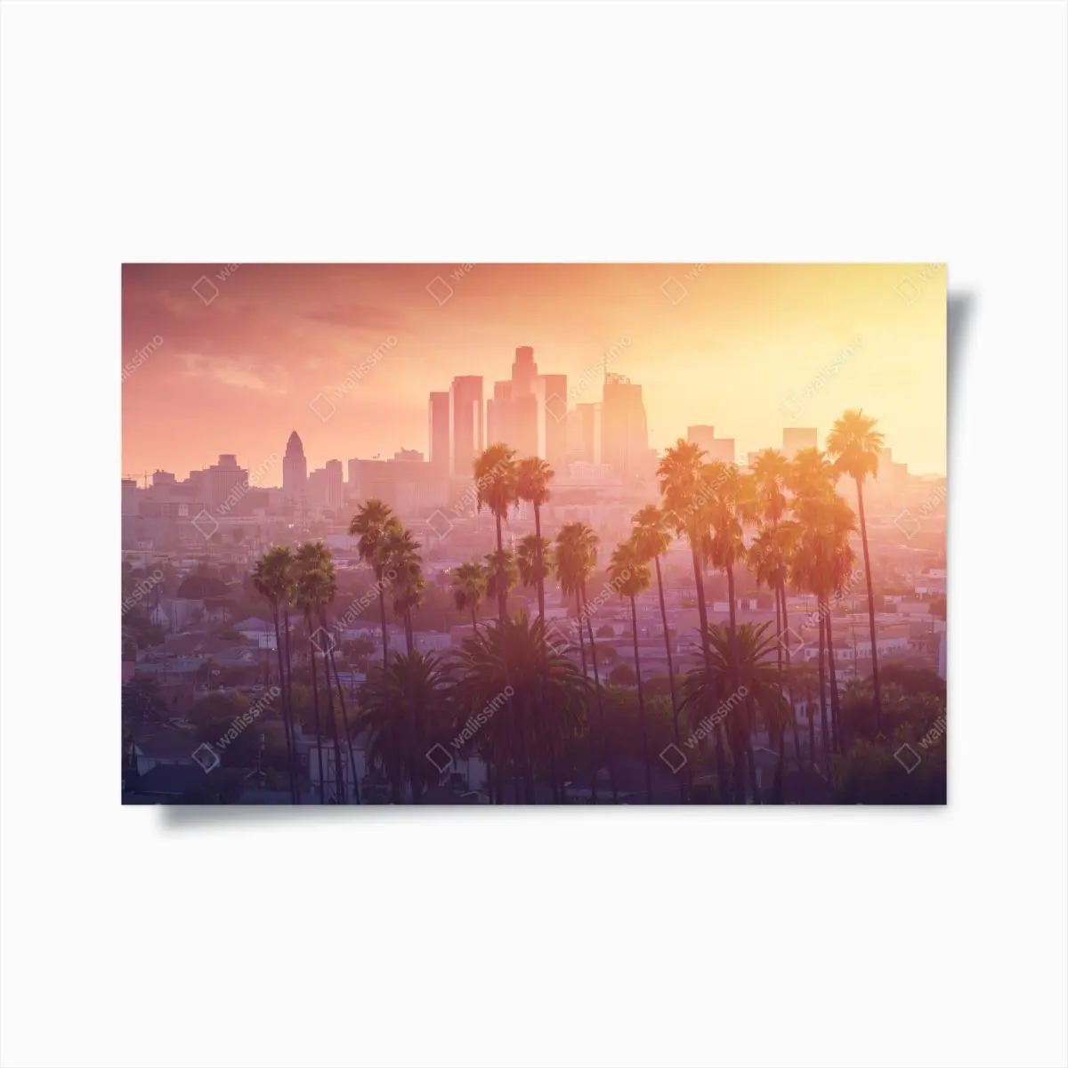 Poster Los Angeles golden sunset skyline • Wallissimo® Poster Los Angeles golden sunset skyline • Wallissimo®