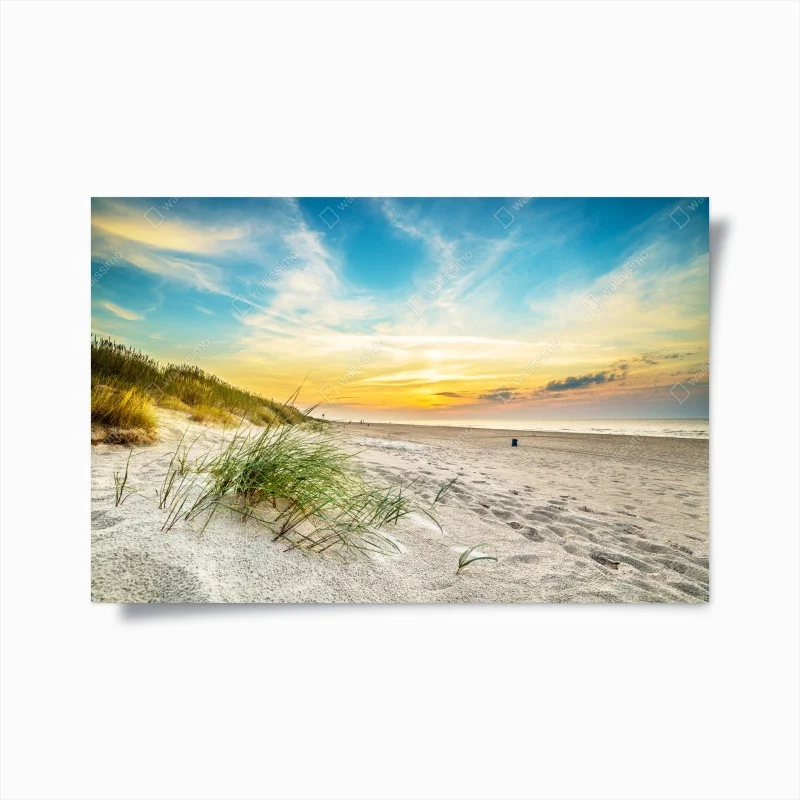 Poster sunset over serene sand dunes