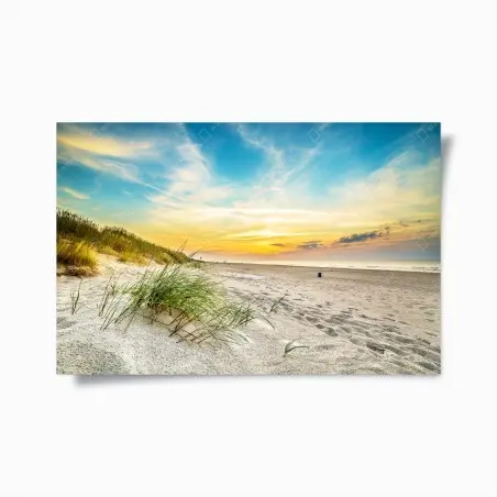 Poster sunset over serene sand dunes • Wallissimo®