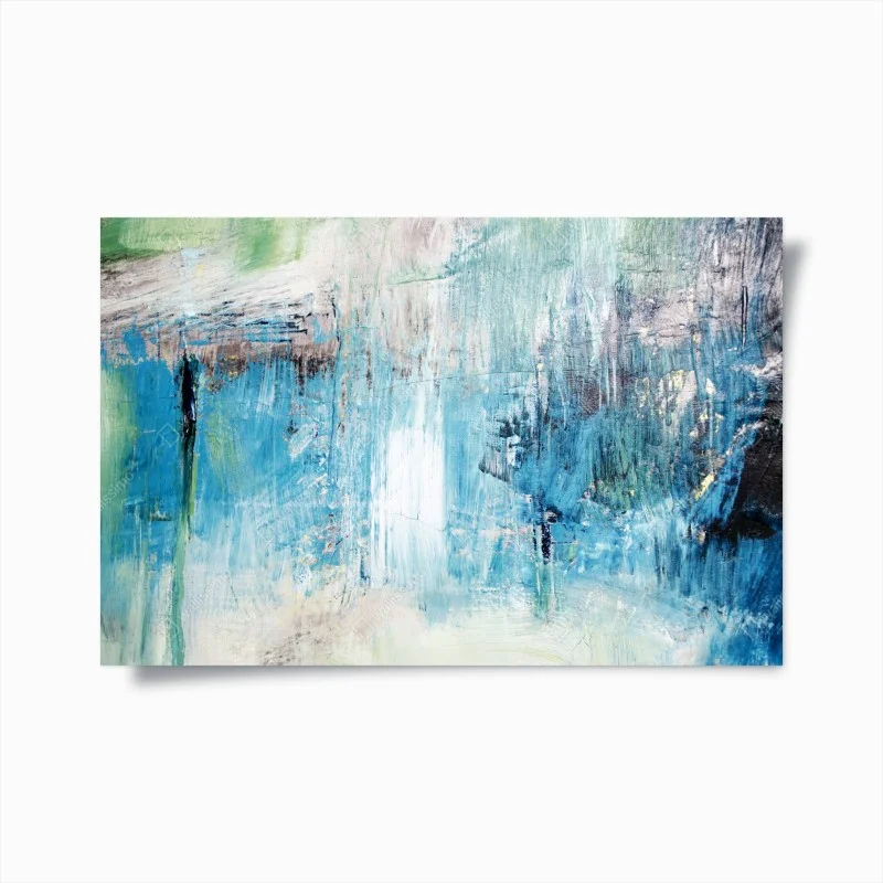 Poster turquoise abstract oil painting texture