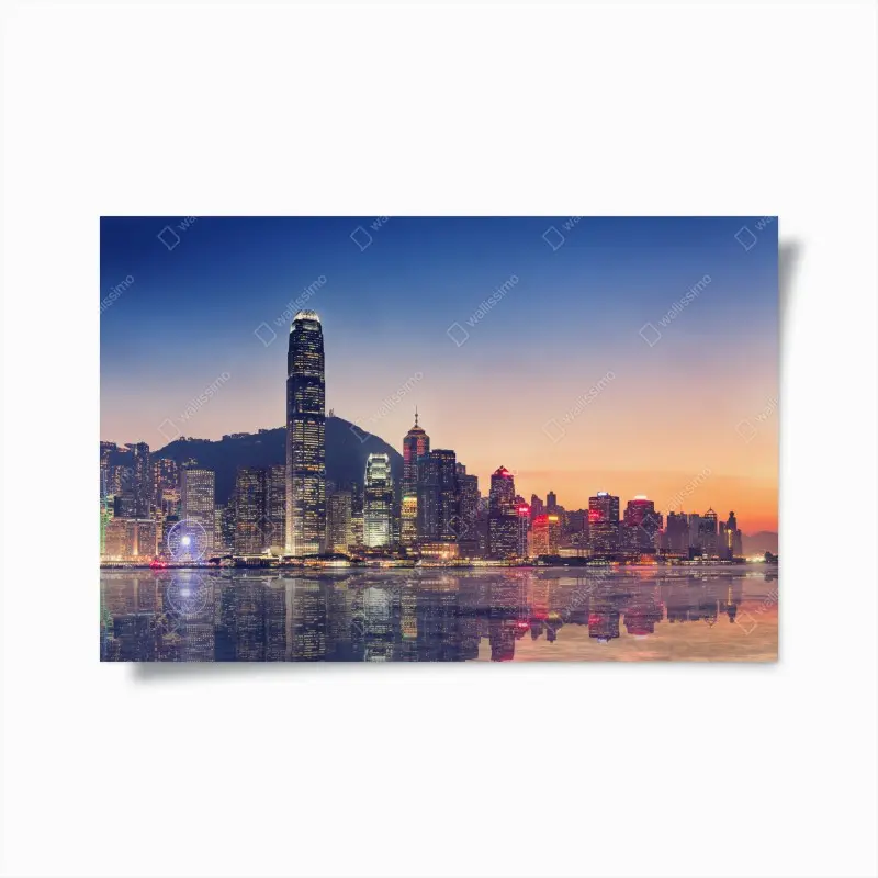 Poster Hong Kong skyline at twilight