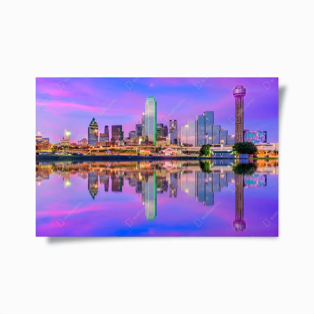 Poster Dallas skyline at purple dusk • Wallissimo®