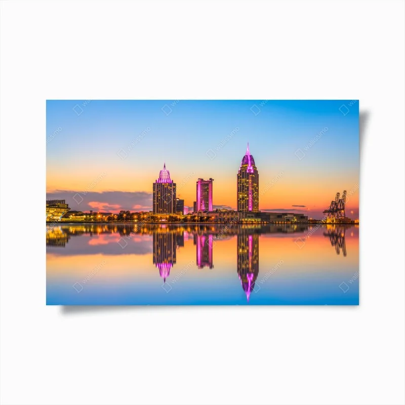 Poster Mobile skyline at sunset