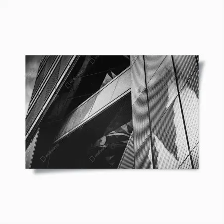 Poster geometric modern facade in monochrome • Wallissimo®