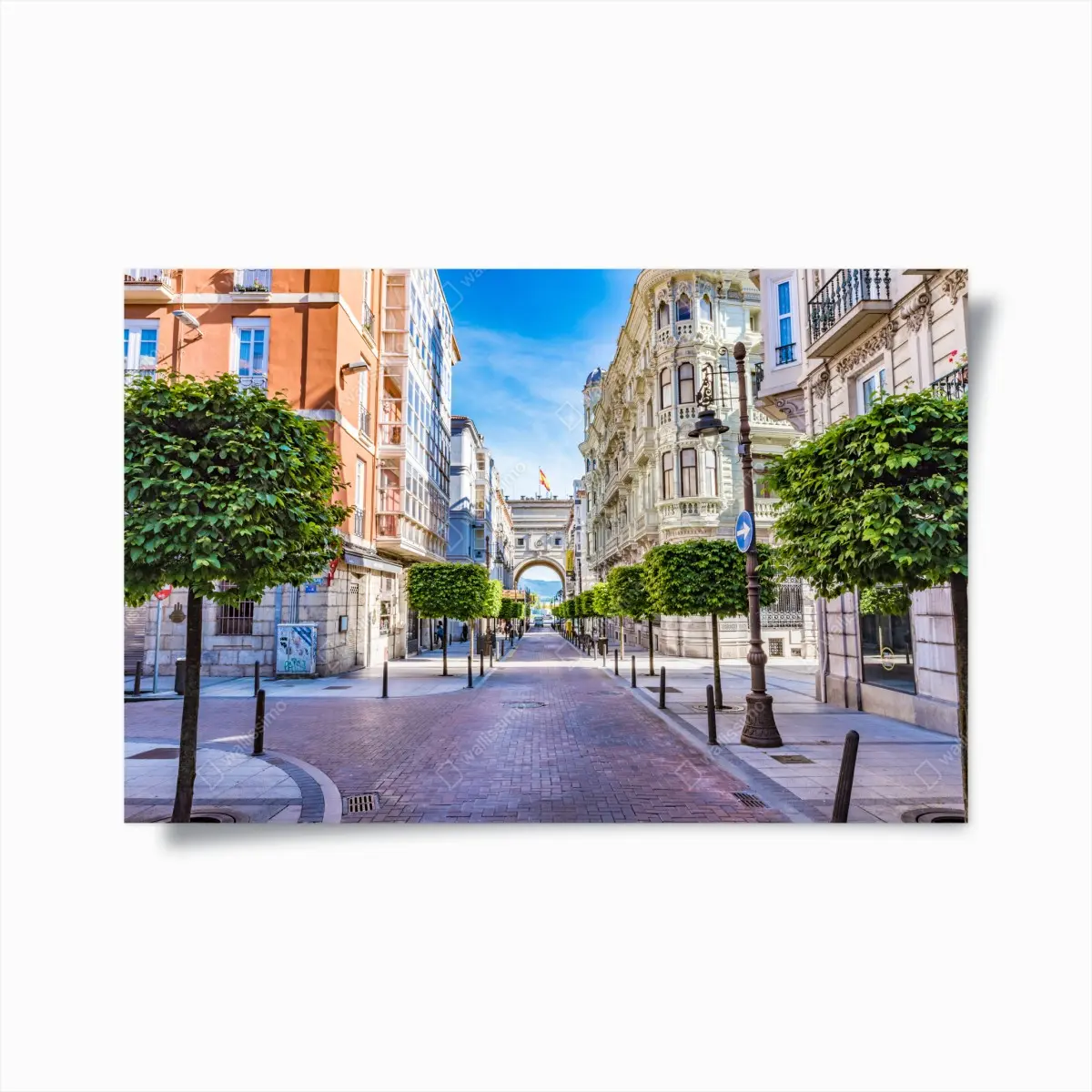 Poster Santander city street with historic arch • Wallissimo® Poster Santander city street with historic arch • Wallissimo®