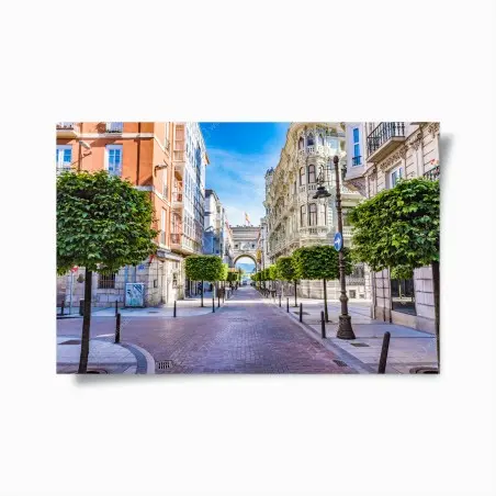 Poster Santander city street with historic arch • Wallissimo®