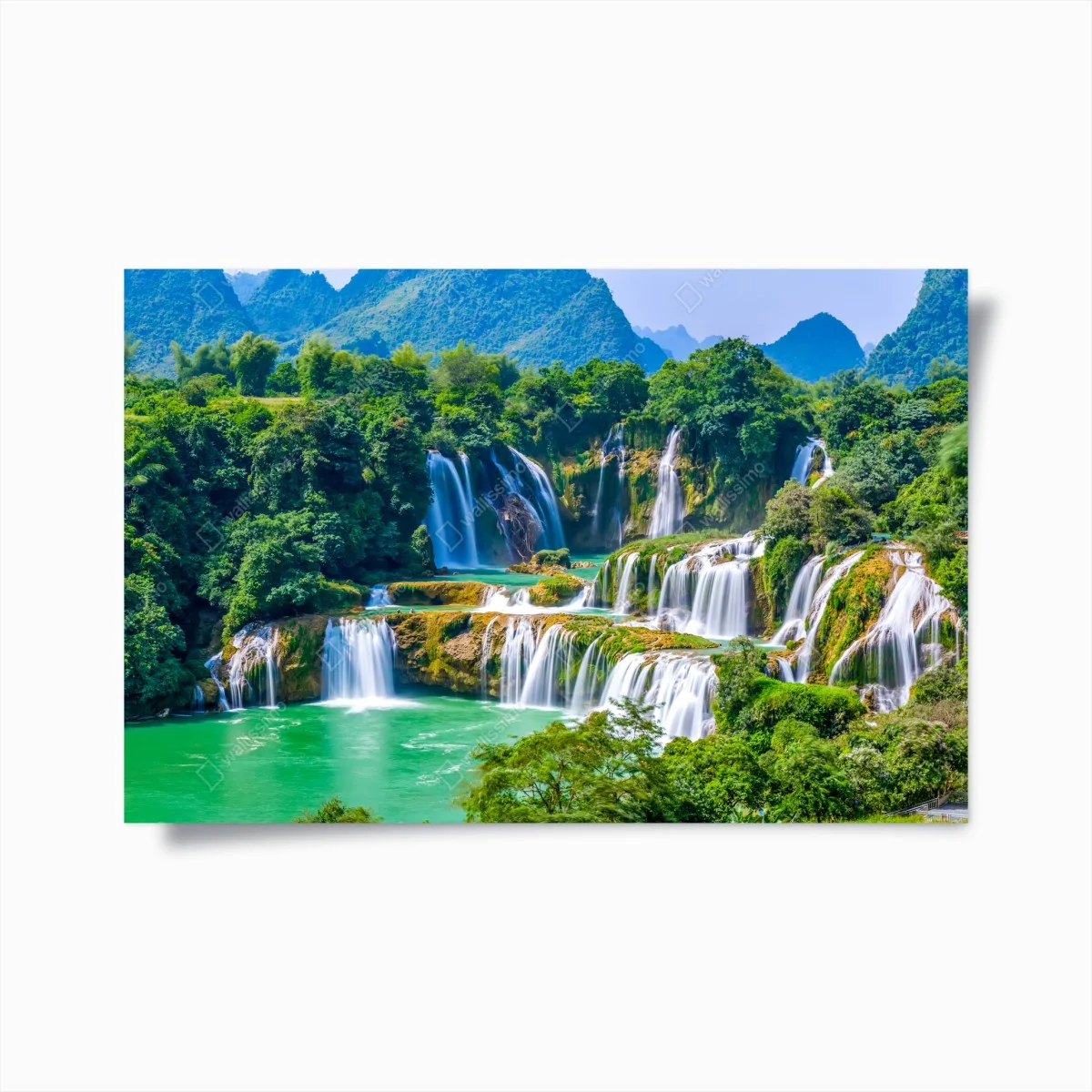 Poster emerald cascade waterfall landscape ⁕ Wallissimo® Poster emerald cascade waterfall landscape ⁕ Wallissimo®