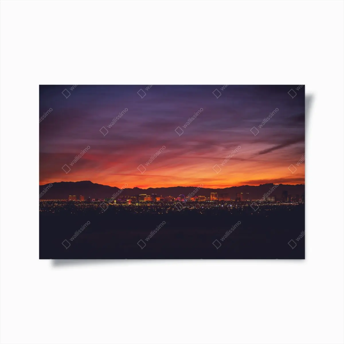 Poster Las Vegas skyline at dusk panorama • Wallissimo® Poster Las Vegas skyline at dusk panorama • Wallissimo®
