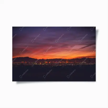Poster Las Vegas skyline at dusk panorama • Wallissimo®