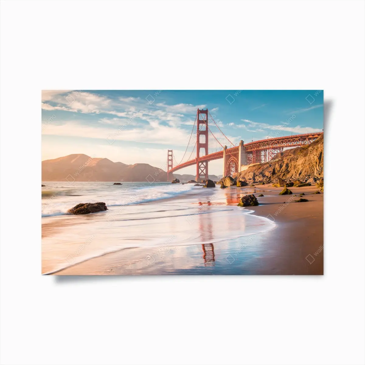 Poster San Francisco Golden Gate Bridge at sunset • Wallissimo® Poster San Francisco Golden Gate Bridge at sunset • Wallissimo®