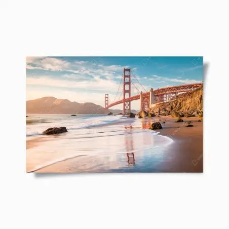 Poster San Francisco Golden Gate Bridge at sunset • Wallissimo®
