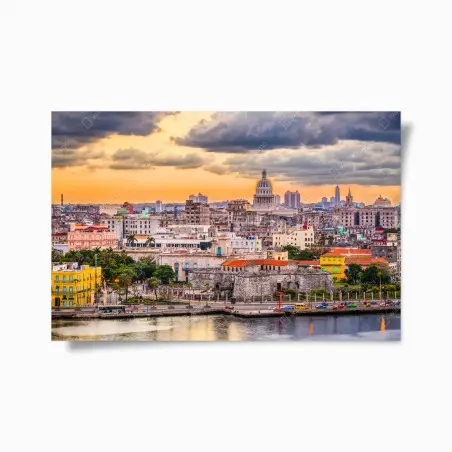 Poster Havana skyline at sunset • Wallissimo®