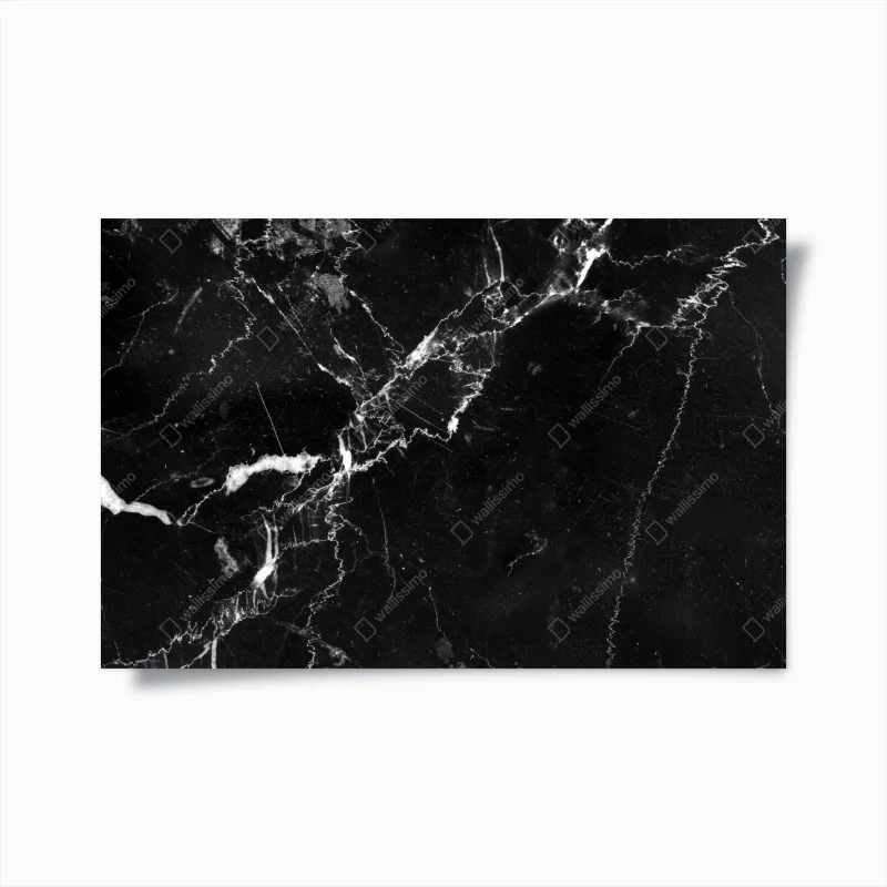 Poster black marble veins texture