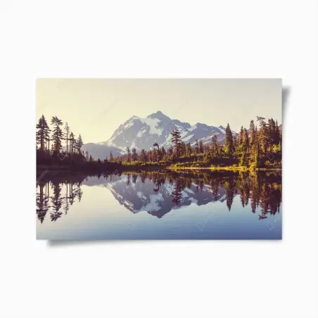 Poster mirror lake reflection of Mount Shuksan • Wallissimo®