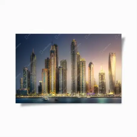 Poster golden skyline at dusk • Wallissimo®