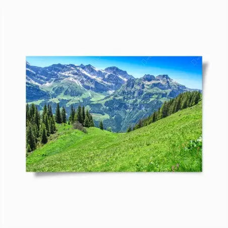 Poster alpine panorama over Engelberg, Switzerland • Wallissimo®