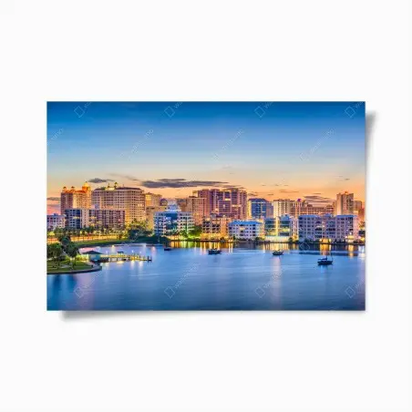 Poster Sarasota dawn skyline over the bay • Wallissimo®
