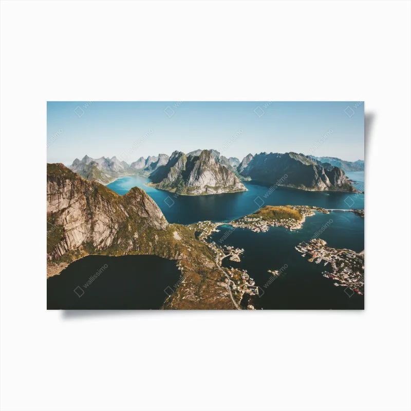 Poster majestic mountain fjord panorama