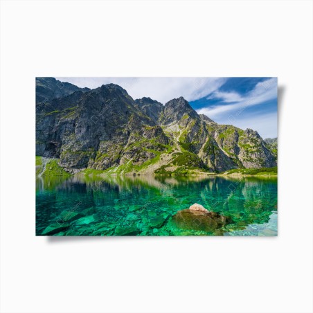 Poster Czarny Staw mountain reflection • Wallissimo®