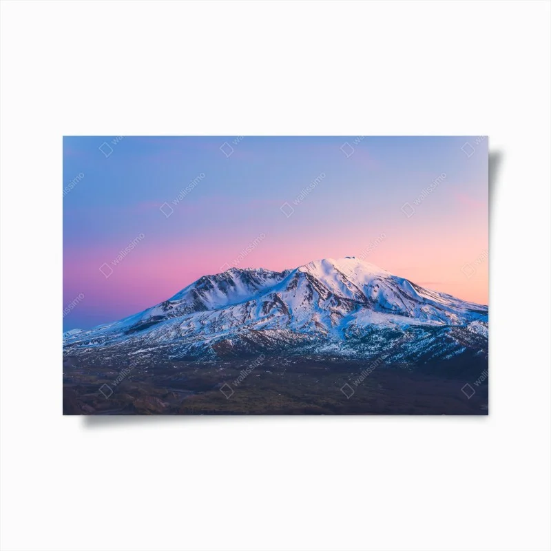 Poster sunset over Mount St. Helens in winter