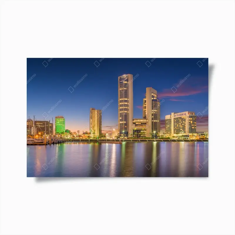 Poster Corpus Christi skyline at twilight