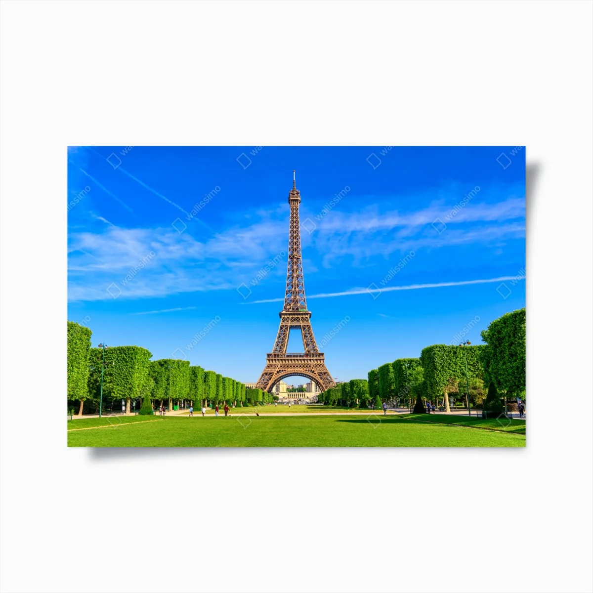 Poster Eiffel Tower at Champ de Mars, vibrant Paris skyline • Wallissimo® Poster Eiffel Tower at Champ de Mars, vibrant Paris skyline • Wallissimo®