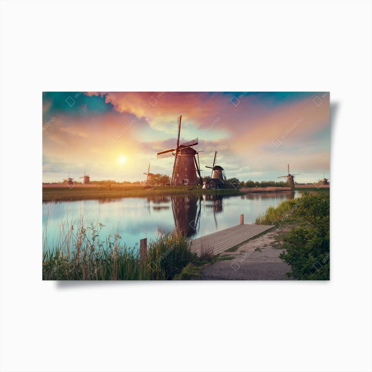 Poster sunset over windmills in the Netherlands ⁕ Wallissimo® Poster sunset over windmills in the Netherlands ⁕ Wallissimo®