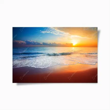 Poster serene sunset over the ocean • Wallissimo®
