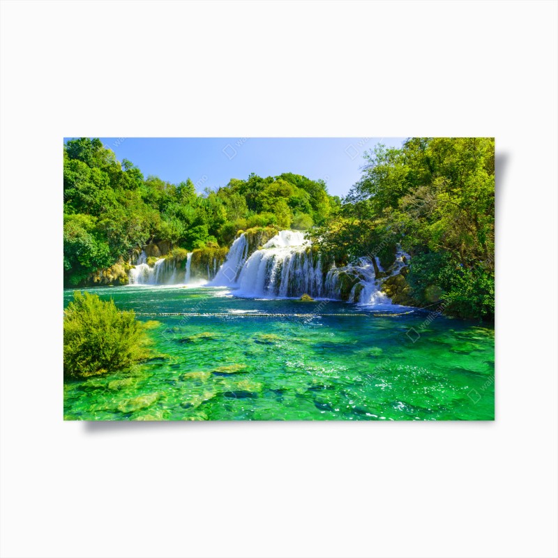 Poster emerald waterfall oasis
