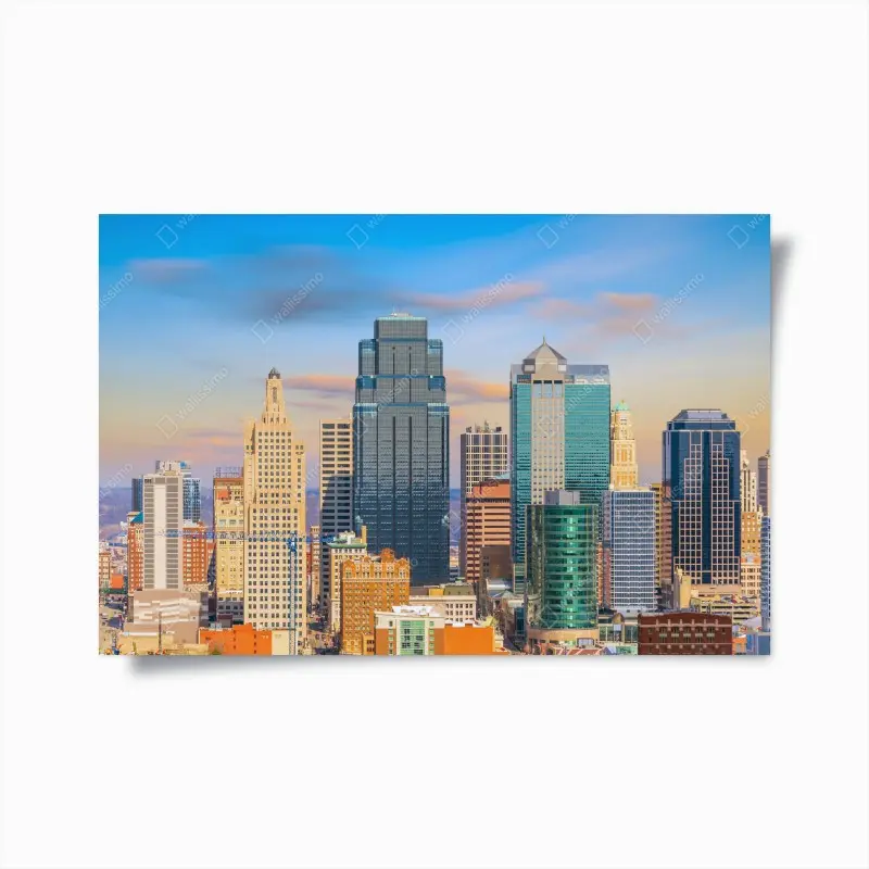 Poster Kansas City skyline at sunset