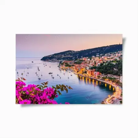 Poster sunset over Villefranche-sur-Mer bay • Wallissimo®