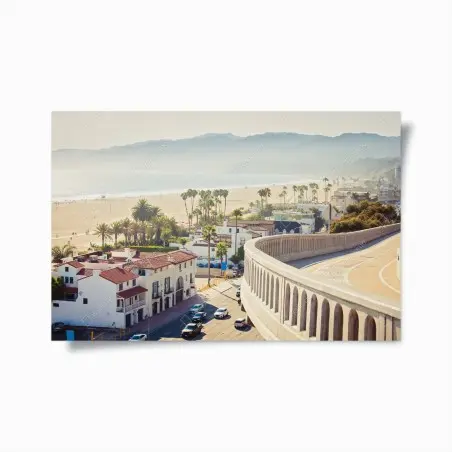 Poster Santa Monica beachside panorama • Wallissimo®