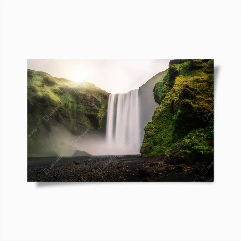 Poster majestic Skogafoss waterfall landscape
