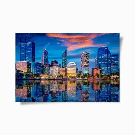 Poster Perth skyline at sunset • Wallissimo®